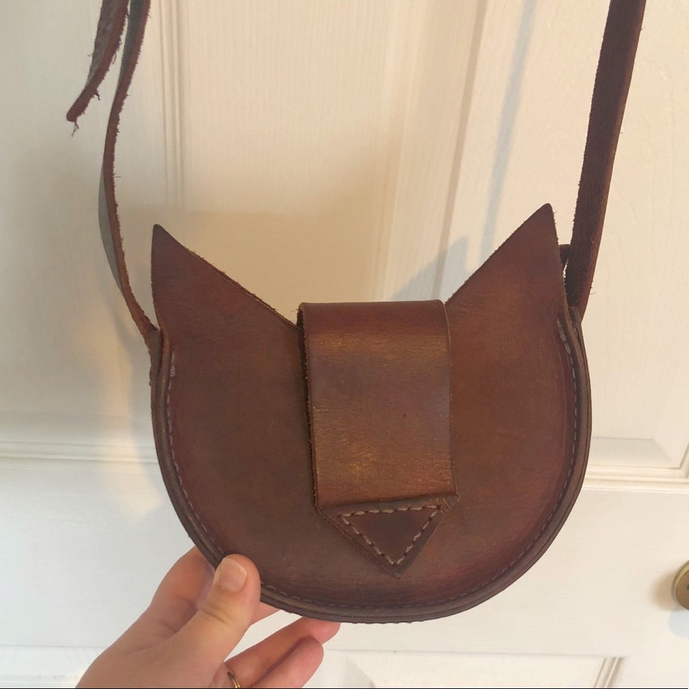 Leather Kitty Cross Body Bag